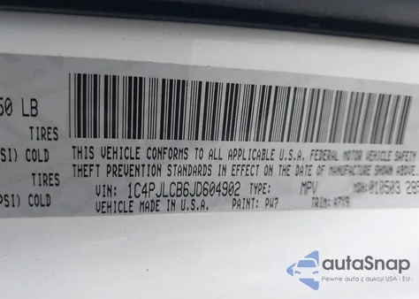 2018 Jeep Cherokee Latitude Fwd z USA, uszkodzony, nr VIN 1C4PJLCB6JD604902